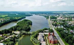 Озеро Миорское с высоты птичьего полета