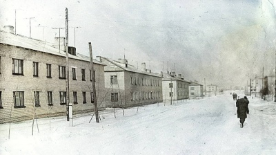 Улица Коммунистическая Миоры зимой 1960-е