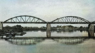 Старинное фото мост через реку Дисна 20 век начало