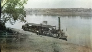 Ретро фото пароход на Реке Западная Двина город Дисна